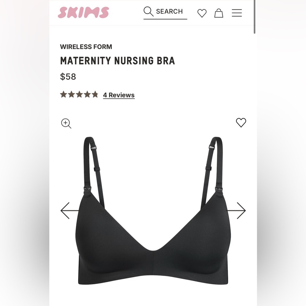 SKIMS Wireless Form Maternity Nursing Bra — Black